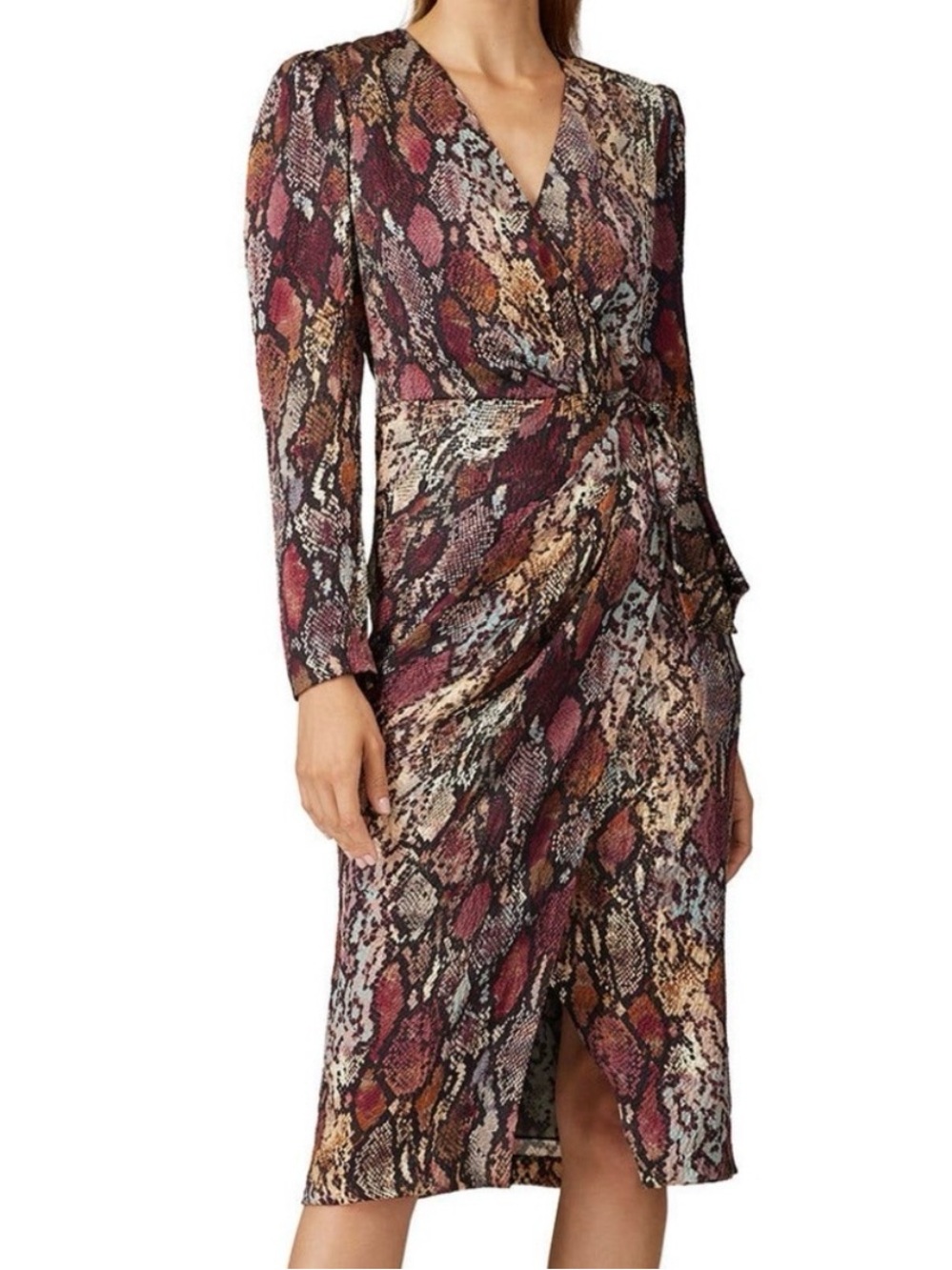 Rebecca Taylor Arula Snake Print Wrap Dress Size 10 NWT